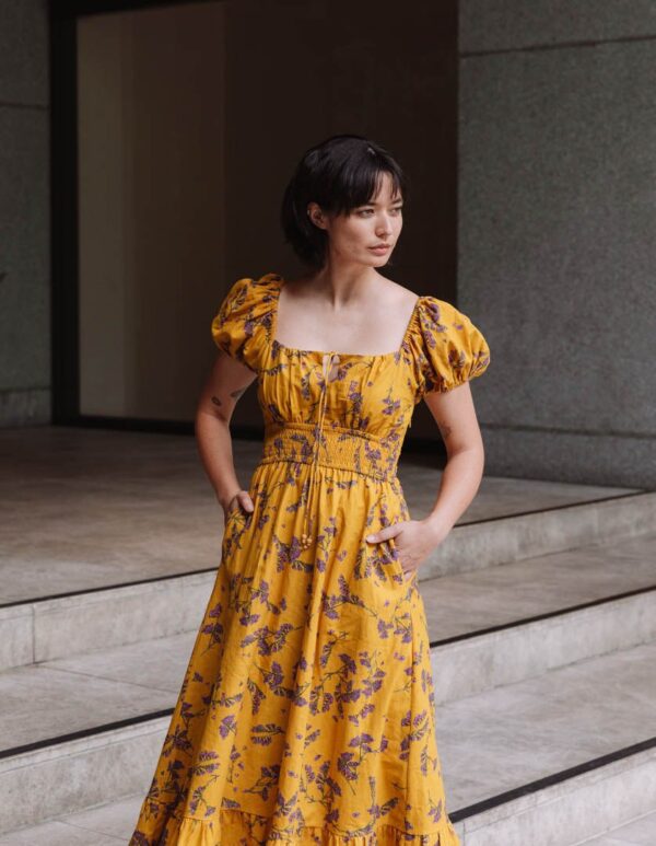 Keira Dress Scalavender in Linen - Image 4