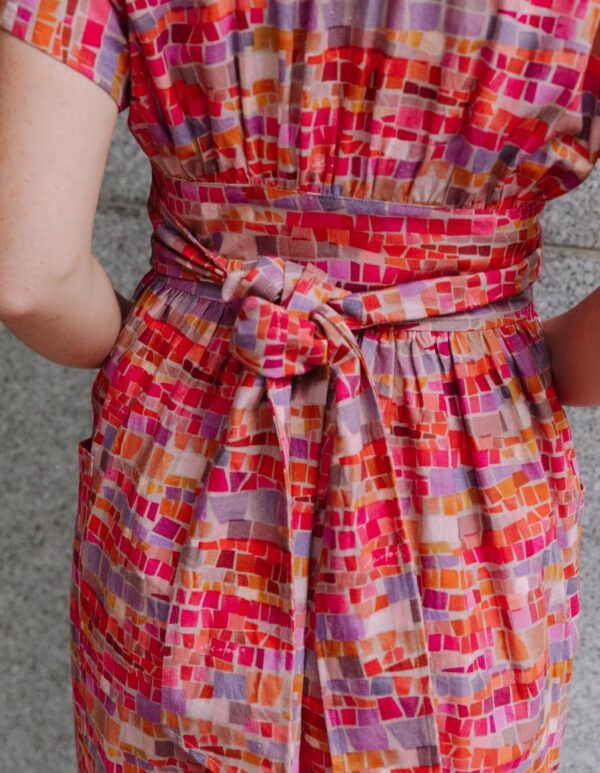 Kinsley Dress Mosaic in Linen - Image 4