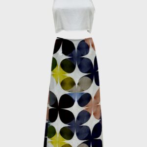 Linen Viscose 3/4 A-Line Printed Skirt Kaleidoscope