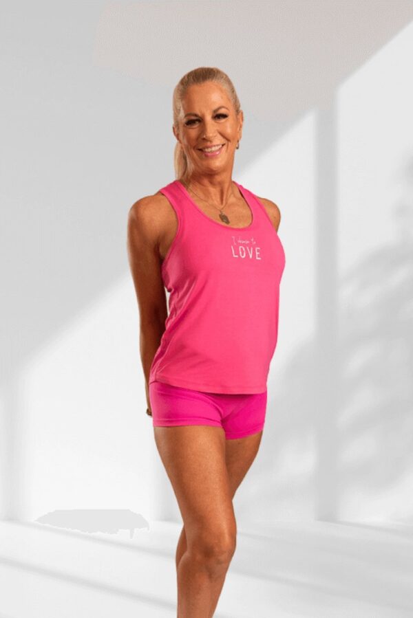Love | Pink sleeveless activewear top