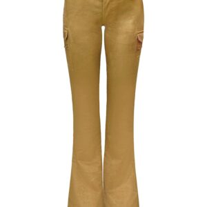 Low rise flared gold pants Nemesis