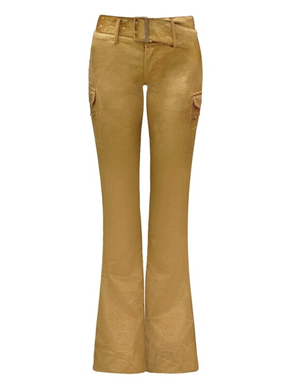 Low rise flared gold pants Nemesis