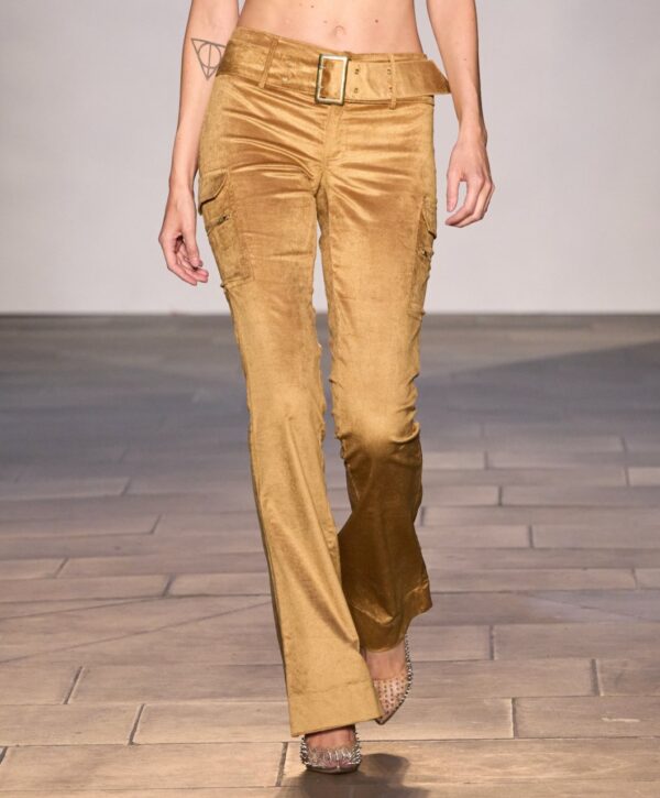 Low rise flared gold pants Nemesis - Image 4