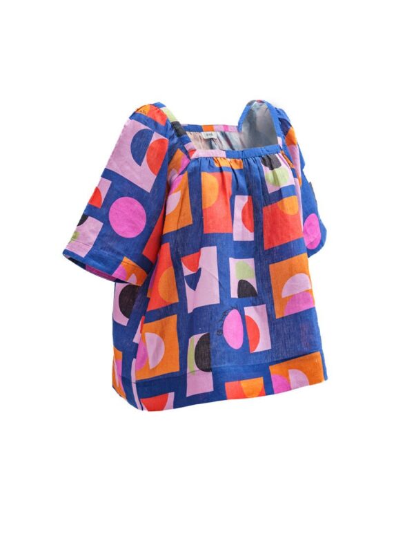 Marcella Top Just Pretend Blue in Linen - Image 5