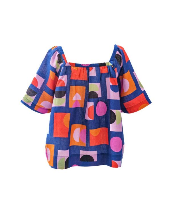 Marcella Top Just Pretend Blue in Linen - Image 6