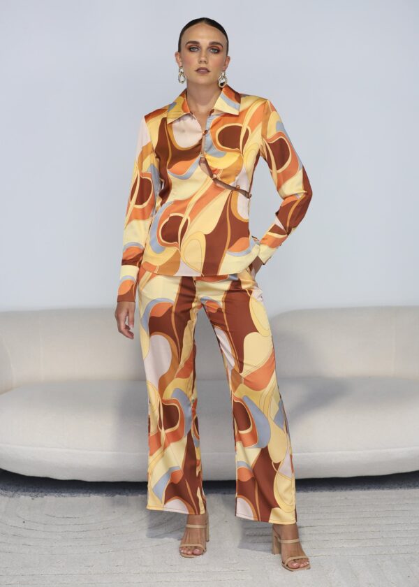 Marisa Retro Print Pants Suit - Image 2
