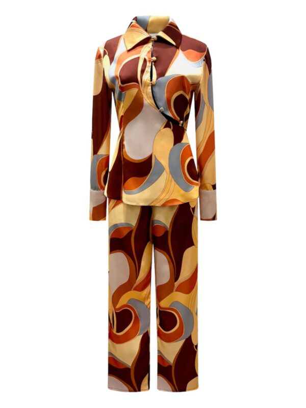 Marisa Retro Print Pants Suit
