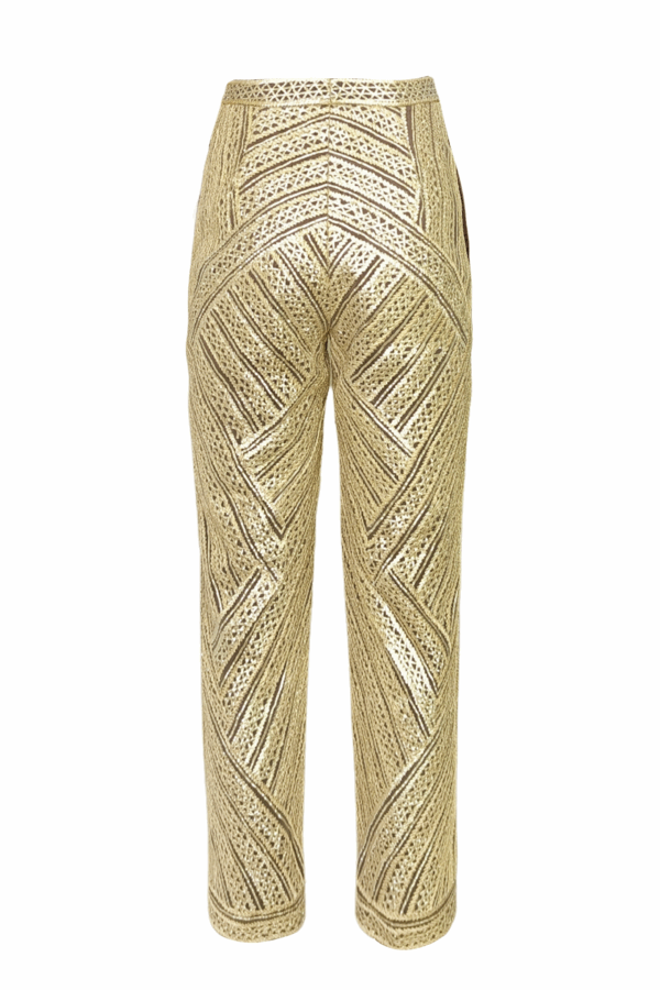 High Waisted Gota Embroidered Pant - Image 3