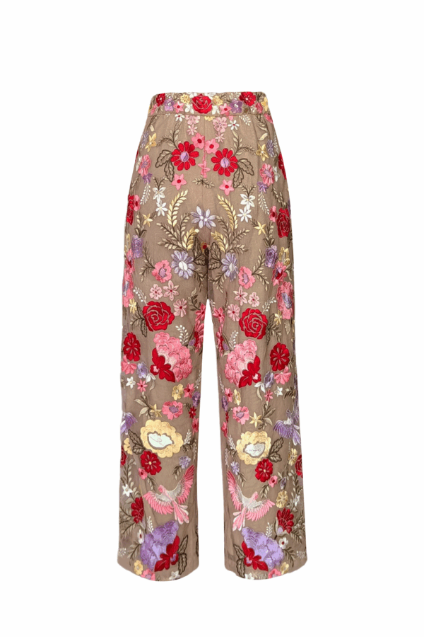 Multicolour Embroidered Floral Pant - Image 3