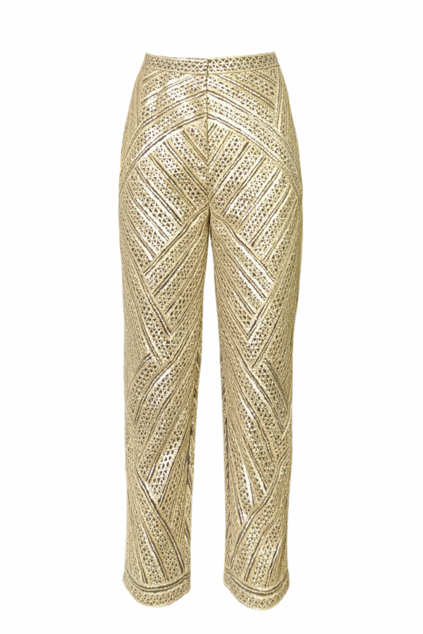 High Waisted Gota Embroidered Pant - Image 2