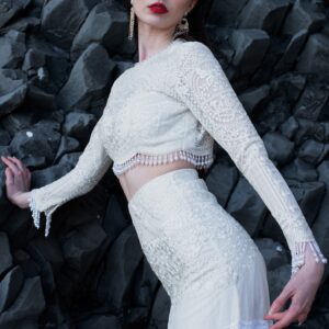 Embroidered Pearl Fringed Top