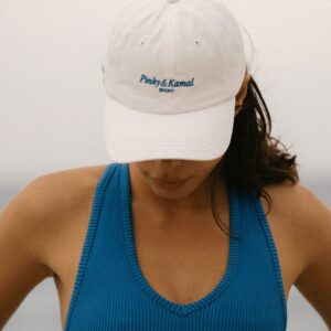 Pinky & Kamal Sport Logo Cap - Off white/ Blue