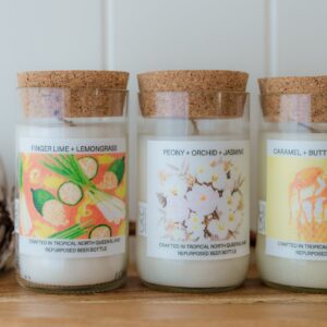 Repurposed Beer Bottle Candles