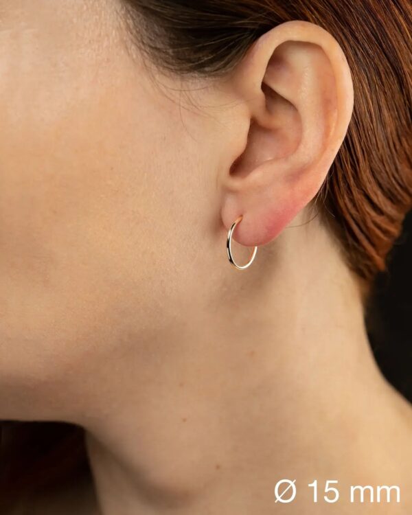 Rosé Gold Silver Hoop Earrings - Sterling Silver 925 - Image 2