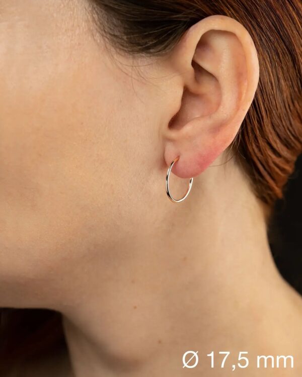 Rosé Gold Silver Hoop Earrings - Sterling Silver 925 - Image 3
