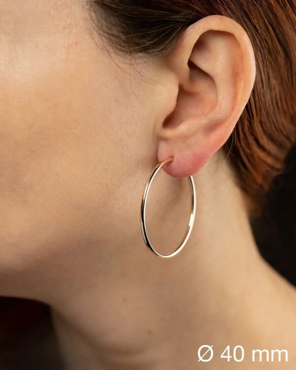 Rosé Gold Silver Hoop Earrings - Sterling Silver 925 - Image 6