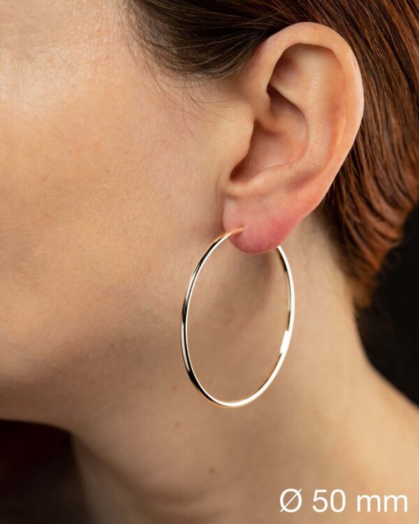 Rosé Gold Silver Hoop Earrings - Sterling Silver 925 - Image 7