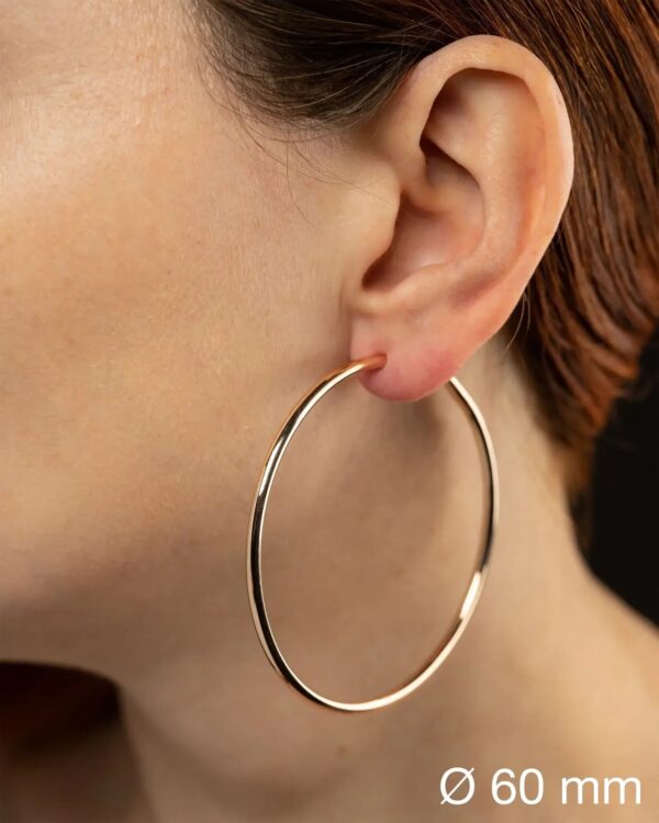 Rosé Gold Silver Hoop Earrings - Sterling Silver 925 - Image 8
