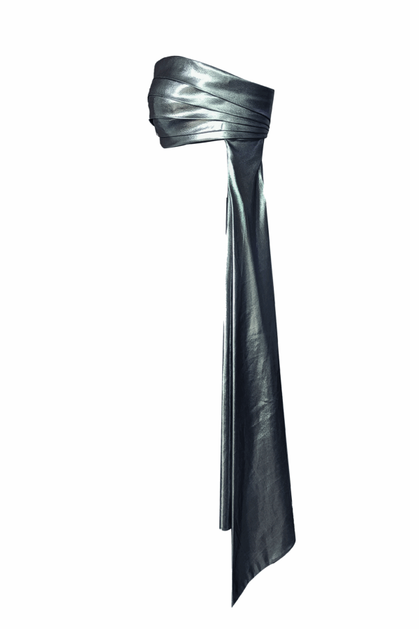 Draped Metallic Bandeau Top - Image 9