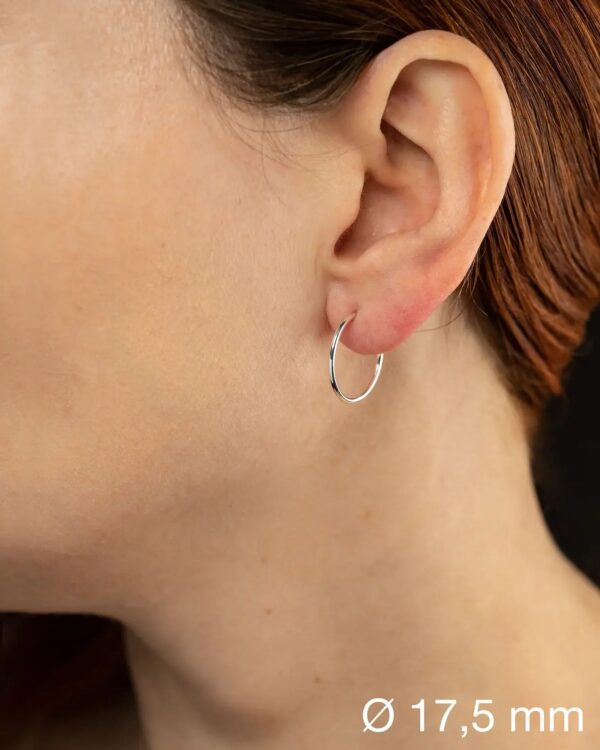 Silver Hoop Earrings - Sterling Silver 925 - Image 3