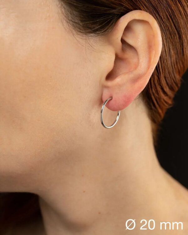 Silver Hoop Earrings - Sterling Silver 925 - Image 4