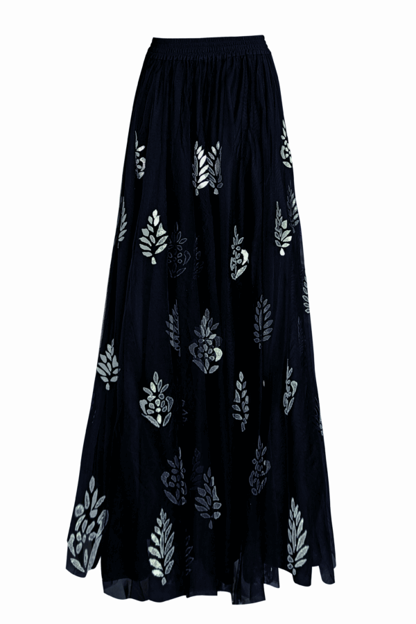 Metallic Applique Maxi Skirt - Image 3
