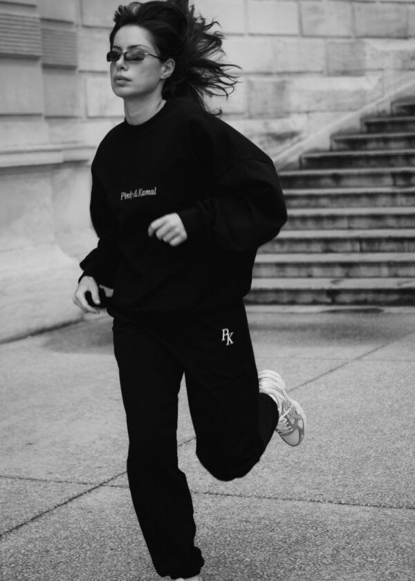 Slouchy Trackpant Pant - Black - Image 2
