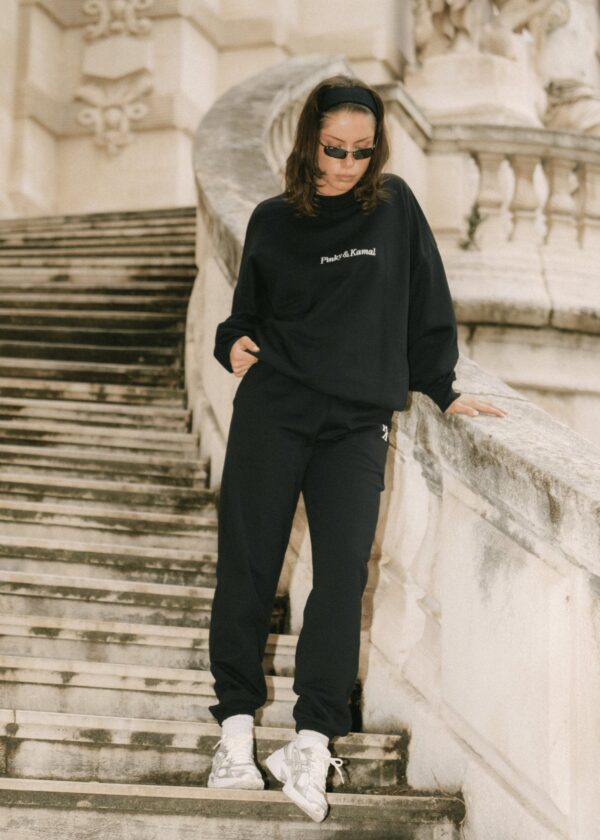 Slouchy Trackpant Pant - Black - Image 4