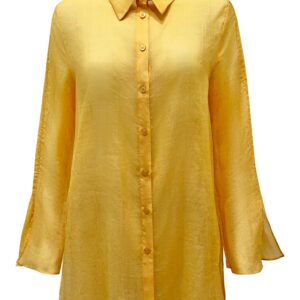 Soleil Tuscan Sun Yellow Linen Shirt