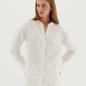 The Collarless Shirt | White
