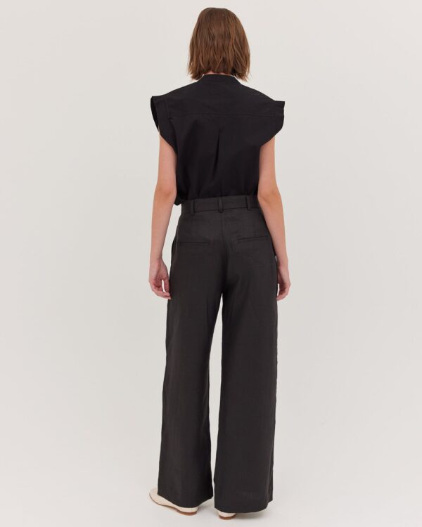 The Flat Fronted Tailored Pant | Black - Image 4