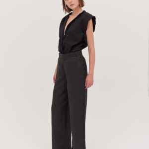 The Flat Fronted Tailored Pant | Black