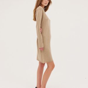 The Funnel Neck Dress | Oatmeal