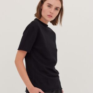 The Funnel Neck Tee | Black