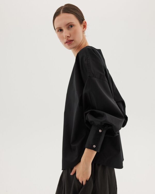 The Giza Billow Sleeve Shirt | Black - Image 4