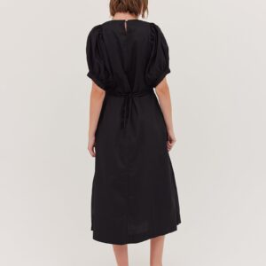 The Puff Sleeve Midi Dress | Black