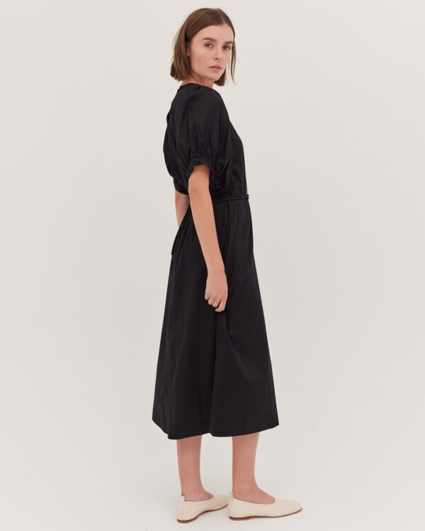 The Puff Sleeve Midi Dress | Black - Image 2