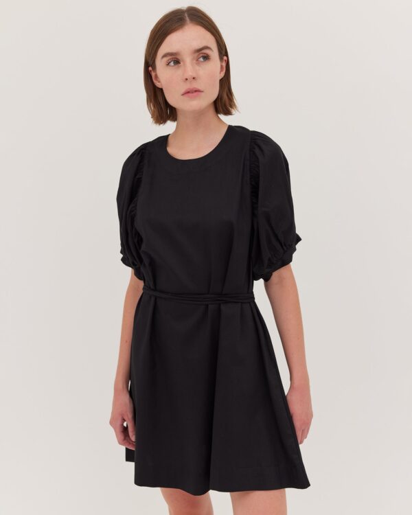 The Puff Sleeve Mini Dress | Black - Image 5