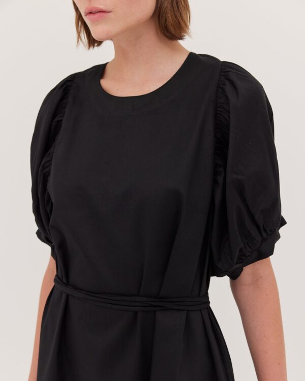 The Puff Sleeve Mini Dress | Black - Image 6