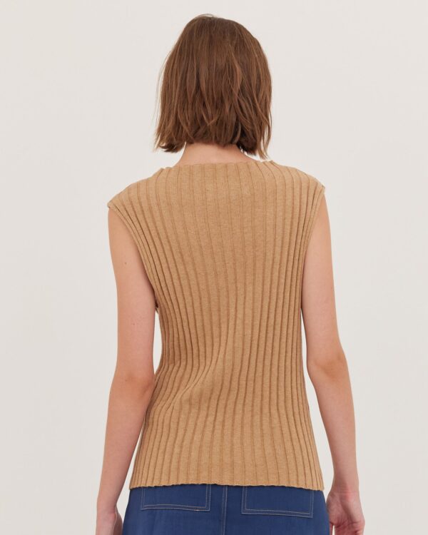 The Rib Funnel Neck Tank | Raffia - Image 2