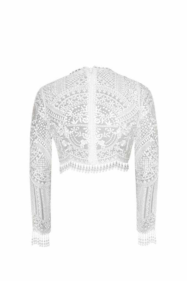 Embroidered Pearl Fringed Top - Image 3