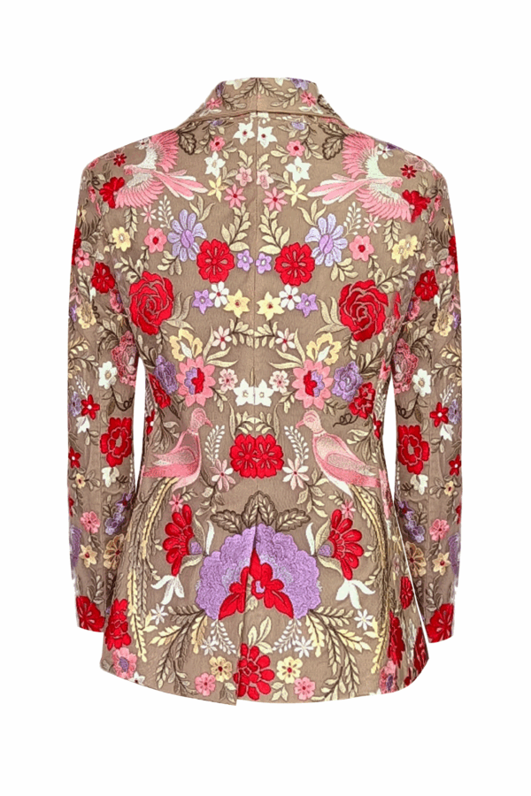 Multicolour Embroidered Floral Blazer - Image 3