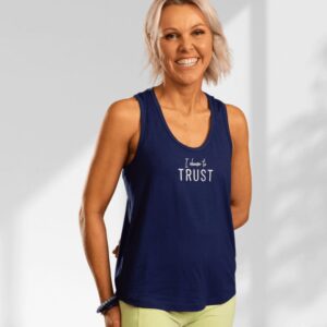Trust | Dark blue sleeveless racerback activewear top