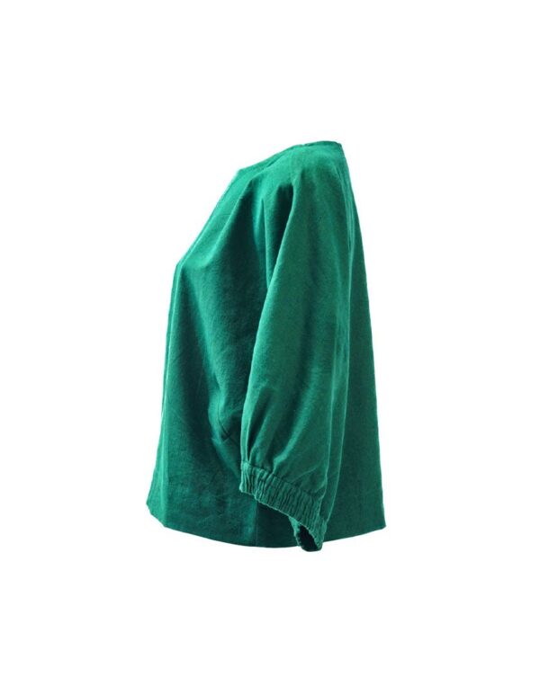 Valerie Top Emerald Green in Linen - Image 2