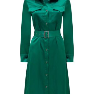 Why Mary Jackie Trench Coat Dress Emerald Green