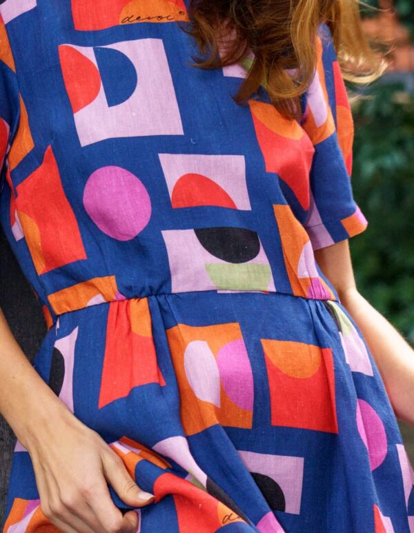 Zoe Dress Just Pretend Blue in Linen - Image 6
