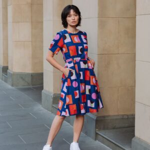 Zoe Dress Just Pretend Blue in Linen